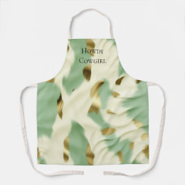 Delantal Piel de vaca Mint Green Cream Gold