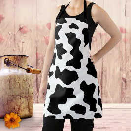 Delantal Piel de vaca negra y blanca