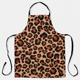 Delantal Pieles de leopardo, acuarela, fondo sin costuras.