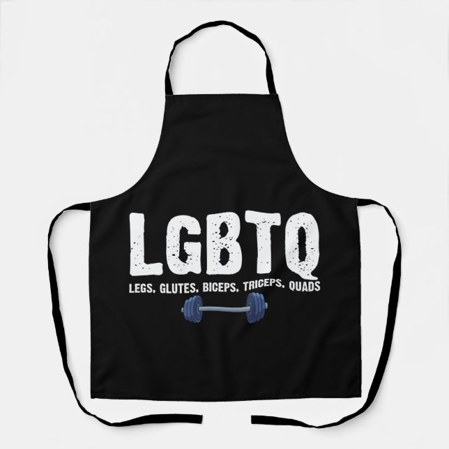 Delantal Piernas LGBTQ Glutes Biceps Triceps Quads Gym Love (Anverso)