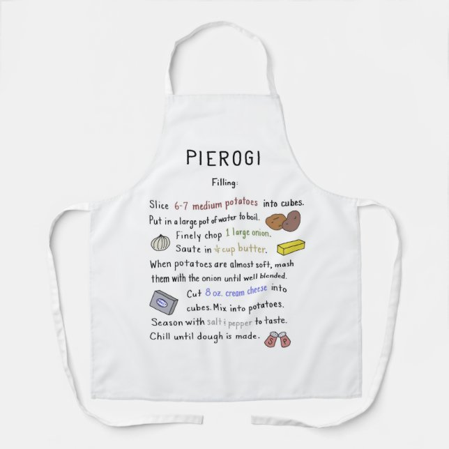 Delantal Pierogi Apron - Receta de relleno (Anverso)