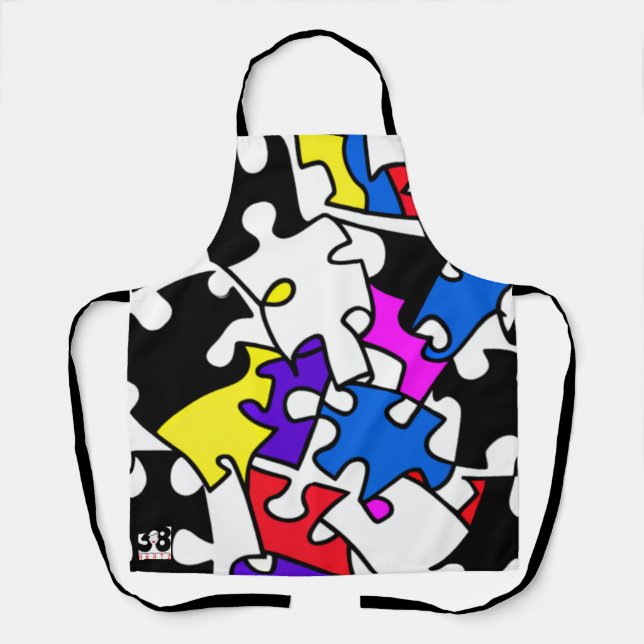 Delantal Piezas de rompecabezas (Anverso)