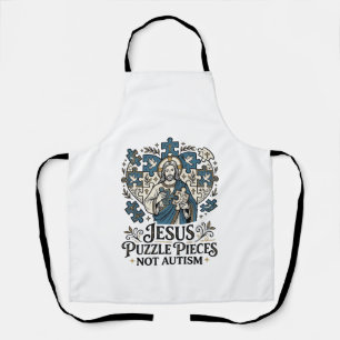 Delantal Piezas del rompecabezas de Jesús no autismo Piezas