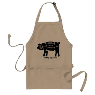 Delantal Piezas deliciosas del cerdo