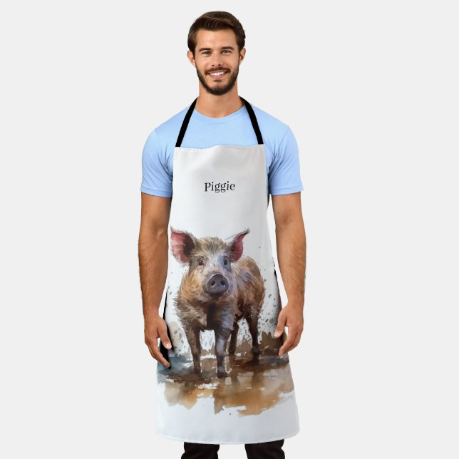 Delantal Piglet lúdico, personalizado (Gastado)