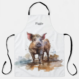 Delantal Piglet lúdico, personalizado