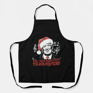 Delantal Pijama divertido de Navidad del presidente Trump f
