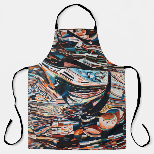 Delantal Pila de embarcaciones de madera marrón y azul (Anverso)