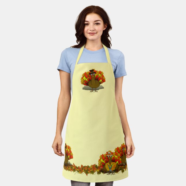 Delantal Pilgrim Turkey Thanksgiving Apron (Gastado)