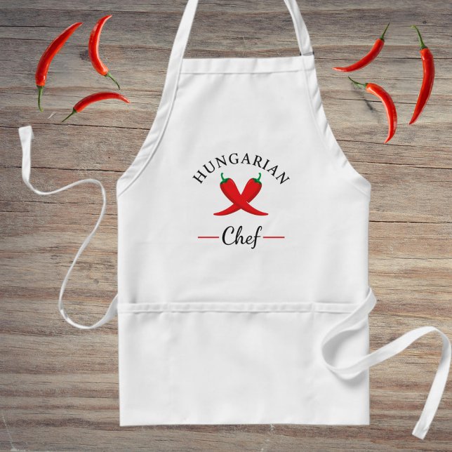 Delantal Pimentón Rojo Cruz • Chef Húngaro Moderno (Subido por el creador)