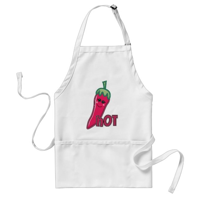 Delantal Pimienta de chile de las rosas fuertes (Frente)