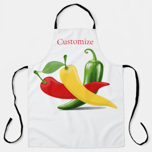Delantal Pimiento de chile verde amarillo rojo Thunder_Cove