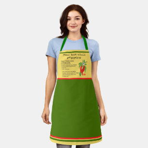 Delantal Pimientos calientes rojos Mostaza Salsa Verde Rece