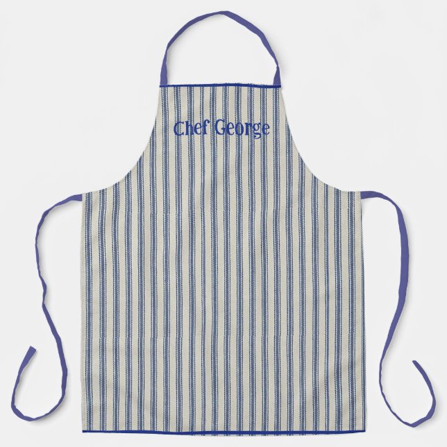 Delantal Pin Stripe Apron Name French Style (Anverso)