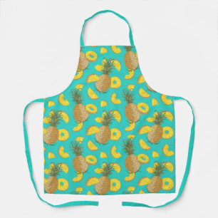 Delantal Piña En Color Turquesa