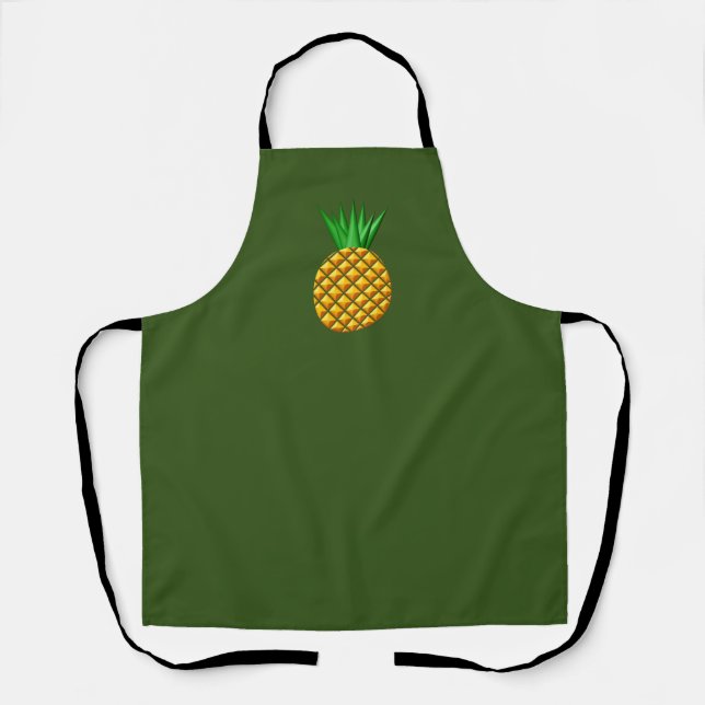 Delantal Piña En Fondo Verde (Anverso)