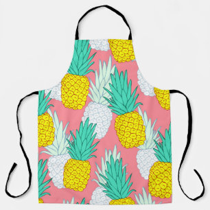 Delantal Piñas Tropicales: Moda Personalizado Roja.