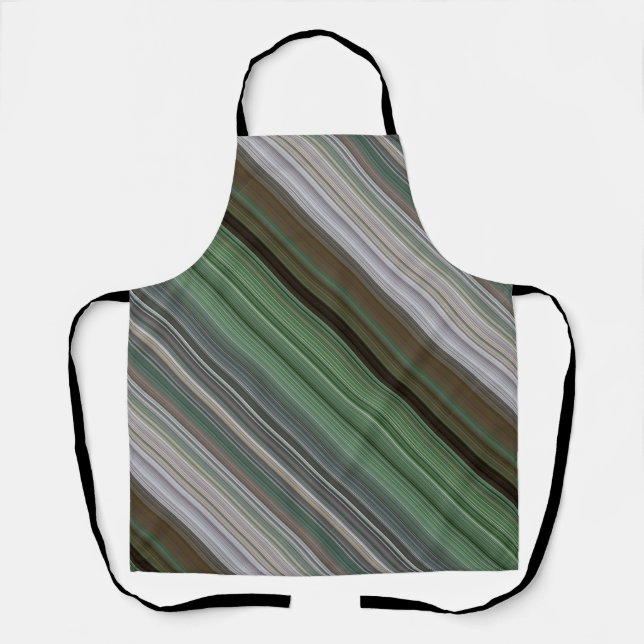 Delantal Pine Forest Brown y Green Stripe (Anverso)