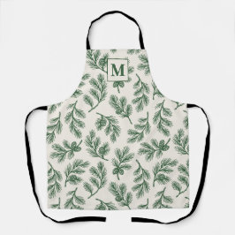 Delantal Pine Needle Lane-Pinecone Print & Monogram Detail