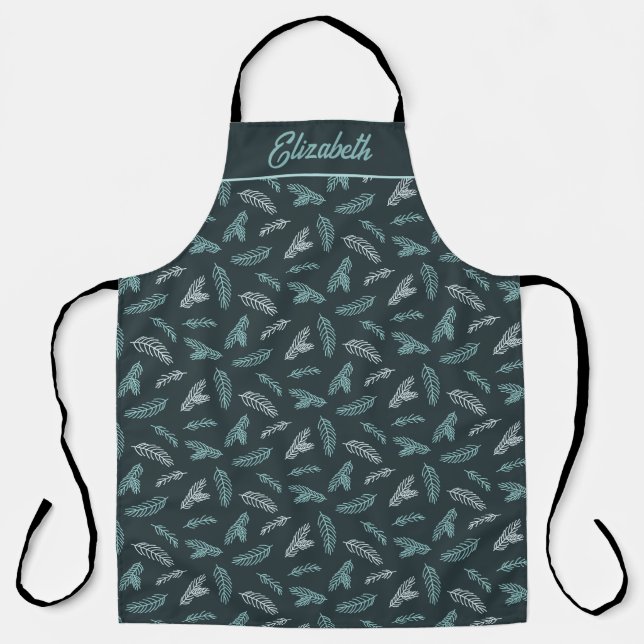 Delantal Pine Needles Pattern Apron del chef con nombre per (Anverso)