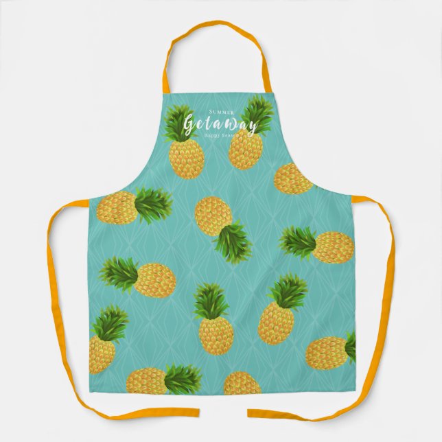 Delantal Pineapple Aqua (Anverso)