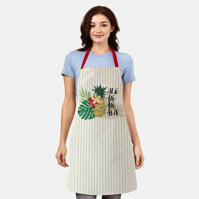 Delantal Pineapple tropical hawaiana ALO-HO-HA (Gastado)