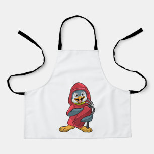 Delantal Pingüino como bombero con extinguista