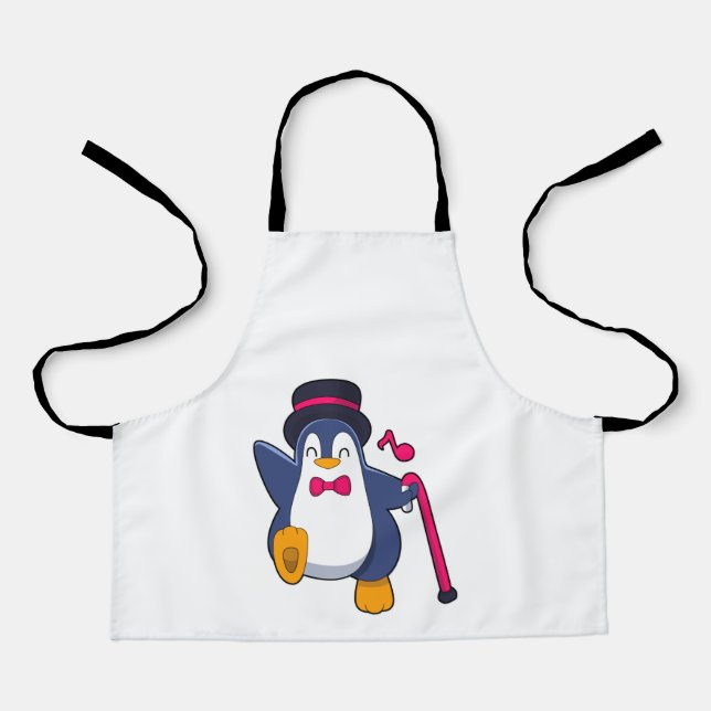 Delantal Pingüino como Groom con el empate (Anverso)