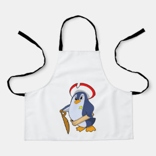 Delantal Pingüino como pirata con Gorra