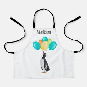 Delantal Pingüino Con Globos Coloridos