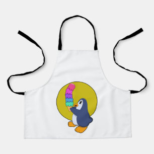 Delantal Pingüino con helado