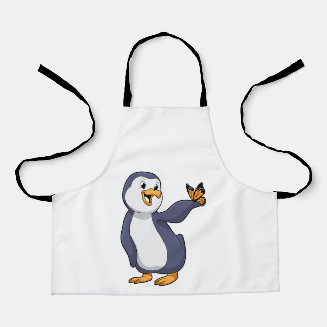 Delantal Pingüino con mariposa (Anverso)