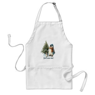 Delantal Pingüino de invierno personalizado "Mejor mamá del