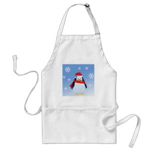 Delantal Pingüino Divertido Navidad Santa Claus Copos de Ni