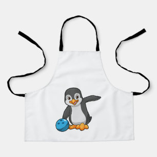 Delantal Pingüino en el Bowling con bolas