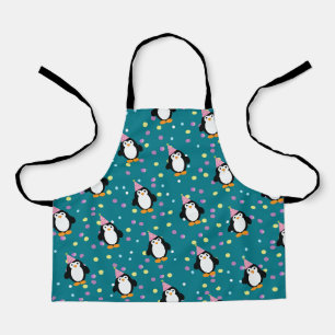 Delantal Pingüino Fiesta lindo con patrón confetti