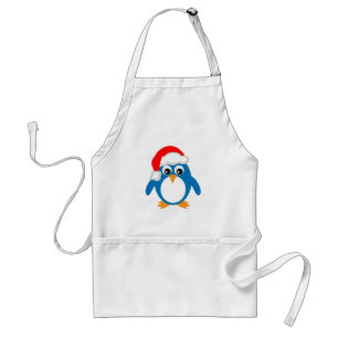 Delantal Pingüino lindo de Santa del navidad del dibujo