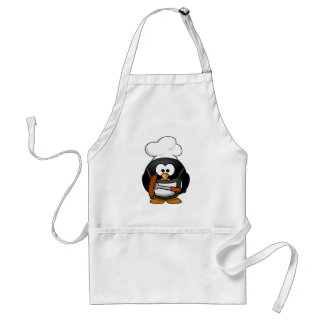 Delantal Pingüino lindo del cocinero que cocina una