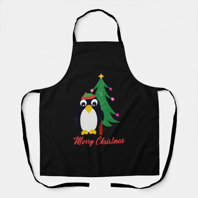 Delantal Pingüino navidad (Anverso)