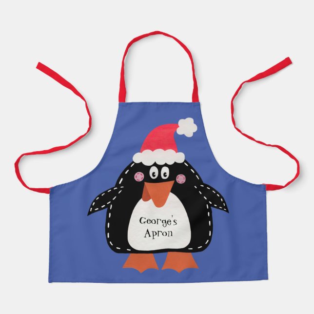 Delantal Pingüino Navidades personalizados (Anverso)