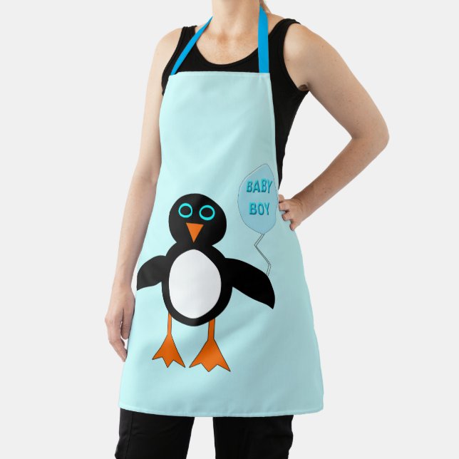 Delantal Pingüino niño pequeño azul (in situ)