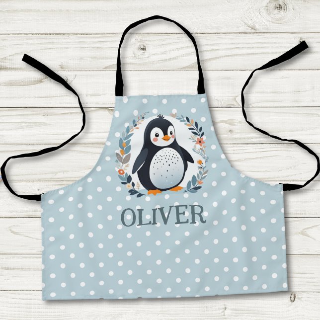 Delantal Pingüino Personalizado y flores (Subido por el creador)