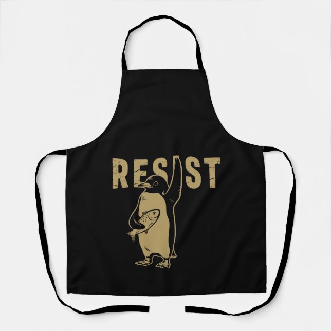 Delantal Pingüino Resiste Pingüinos Protestan Contra Arance (Anverso)