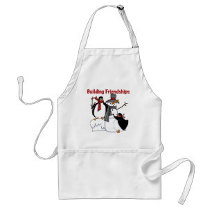 Delantal Pingüinos construyendo camisetas y regalos de amis