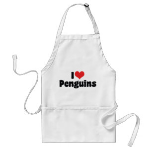Delantal Pingüinos de Corazón que Amo - Amante de Pingüinos