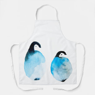 Delantal Pingüinos lindos acuarela