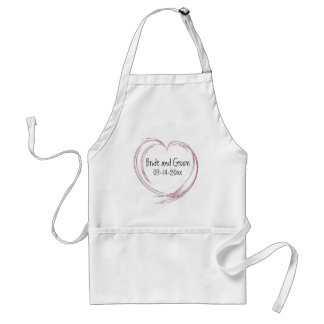 Delantal Pink Abstract Heart Wedding