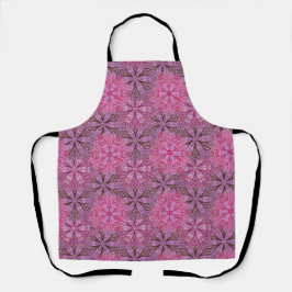 Delantal Pink and blue colorful mandala pattern