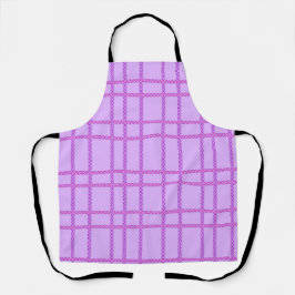 Delantal Pink and purple flower checkered pattern
