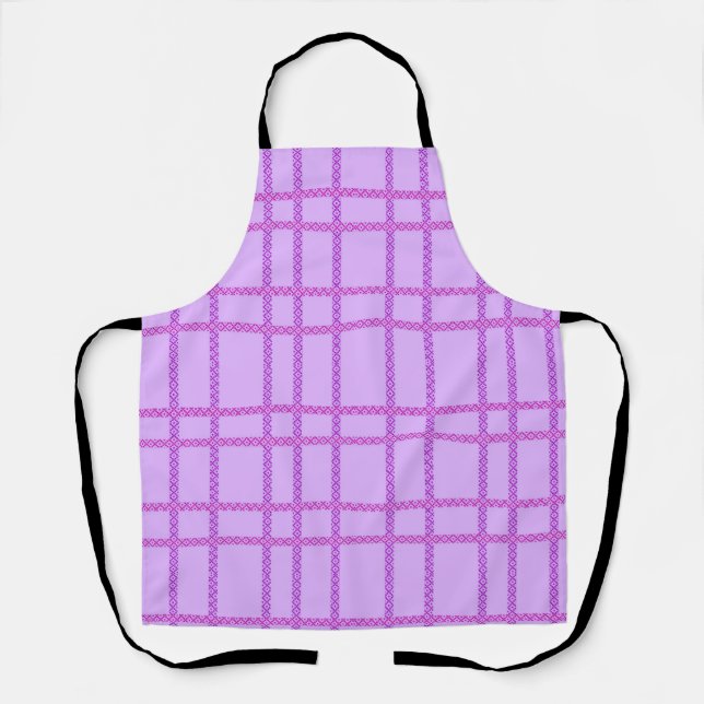 Delantal Pink and purple flower checkered pattern (Anverso)